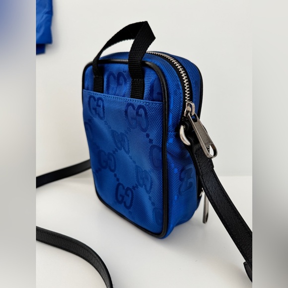 Gucci Men’s Blue Off The Grid Mini Monogram Crossbody Bag - Picture 5 of 13